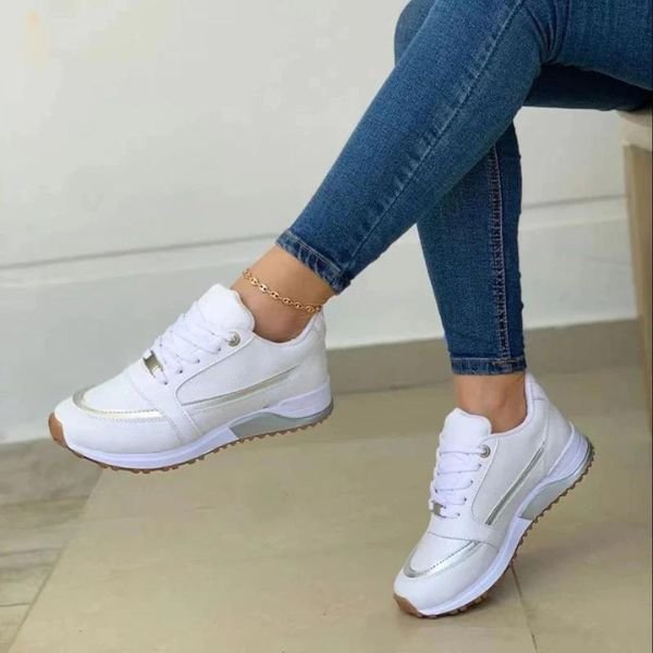 Dames Orthopedische Schokabsorberende Sneakers - Wit