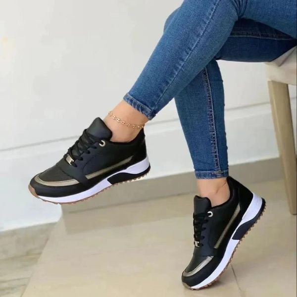 Dames Orthopedische Schokabsorberende Sneakers - Zwart