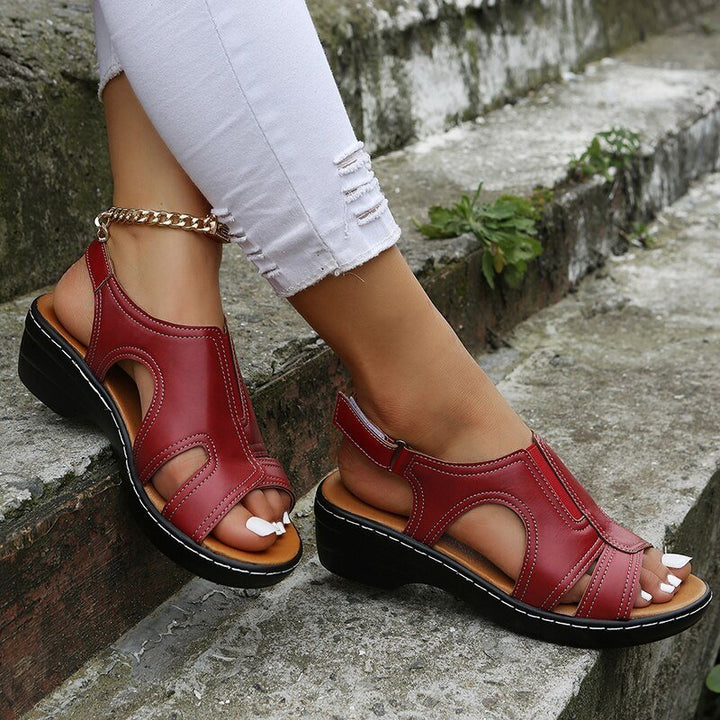 Dames Orthopedische Sleehak Slip-On PU-Leren Sandalen