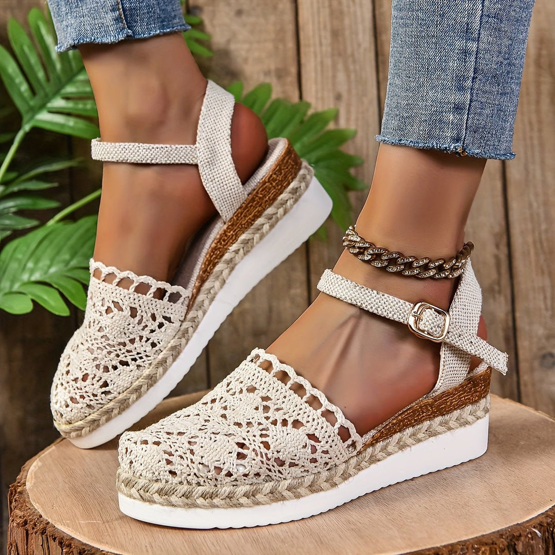 Dames Orthopedische Verstelbare Comfortabele Sandalen Gehaakt - Beige