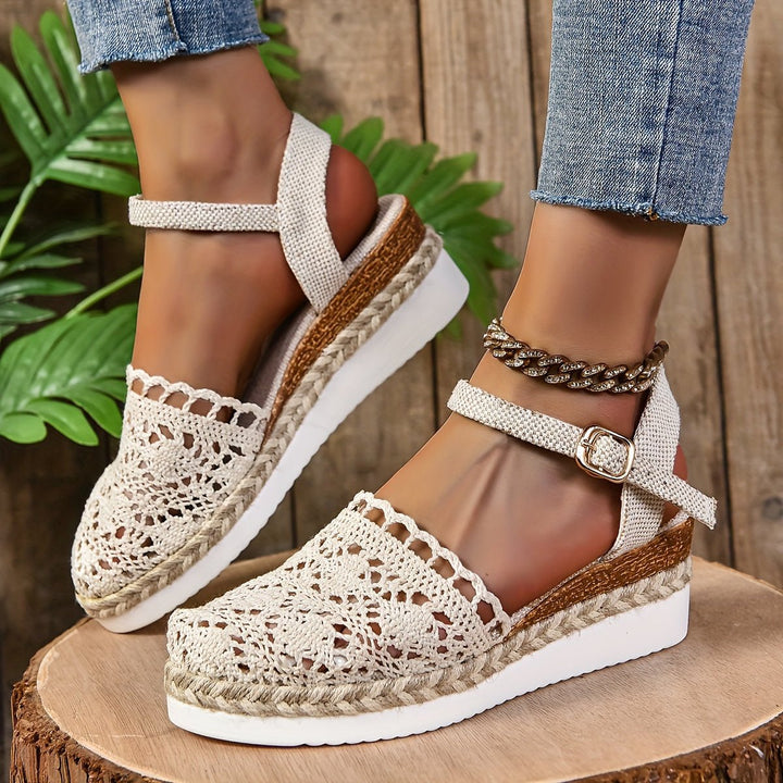 Dames Orthopedische Verstelbare Comfortabele Sandalen Gehaakt - Beige