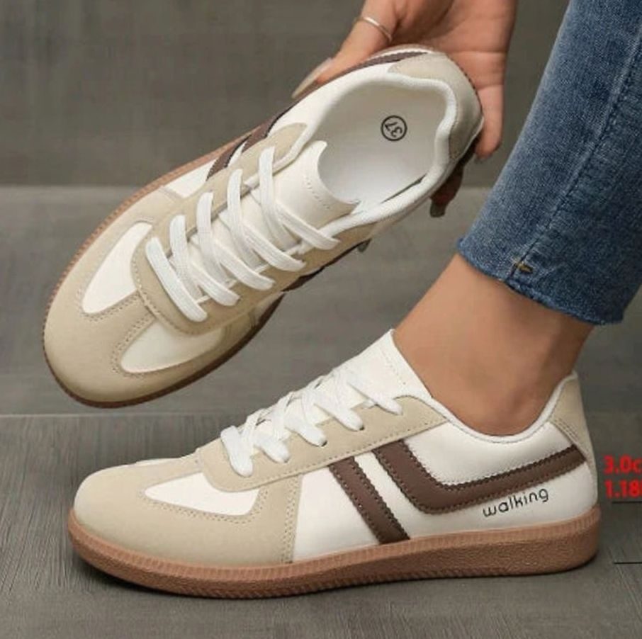 Dames Orthopedische Vetersneakers Brede Teenbox Gewelfde Zool - Khaki 2