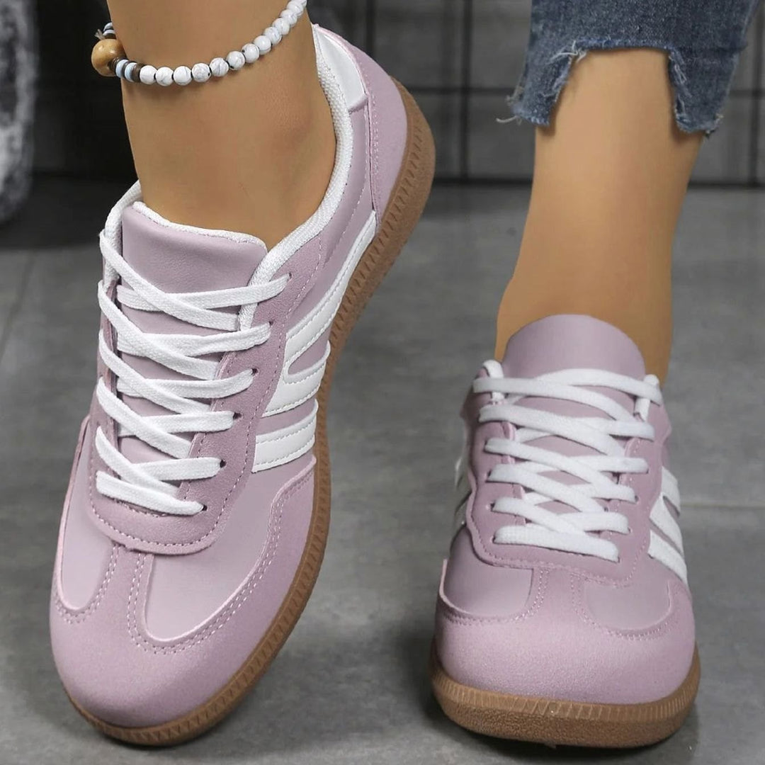 Dames Orthopedische Vetersneakers Brede Teenbox Gewelfde Zool - Paars