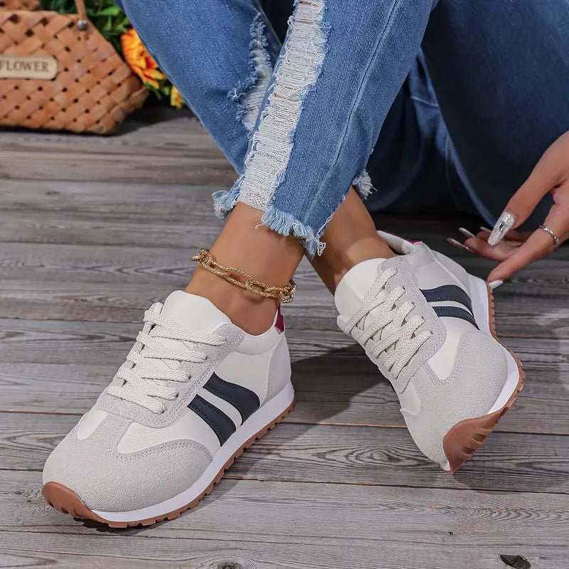 Dames Orthopedische Vetersneakers met Gecushioneerde Binnenzool - Navy