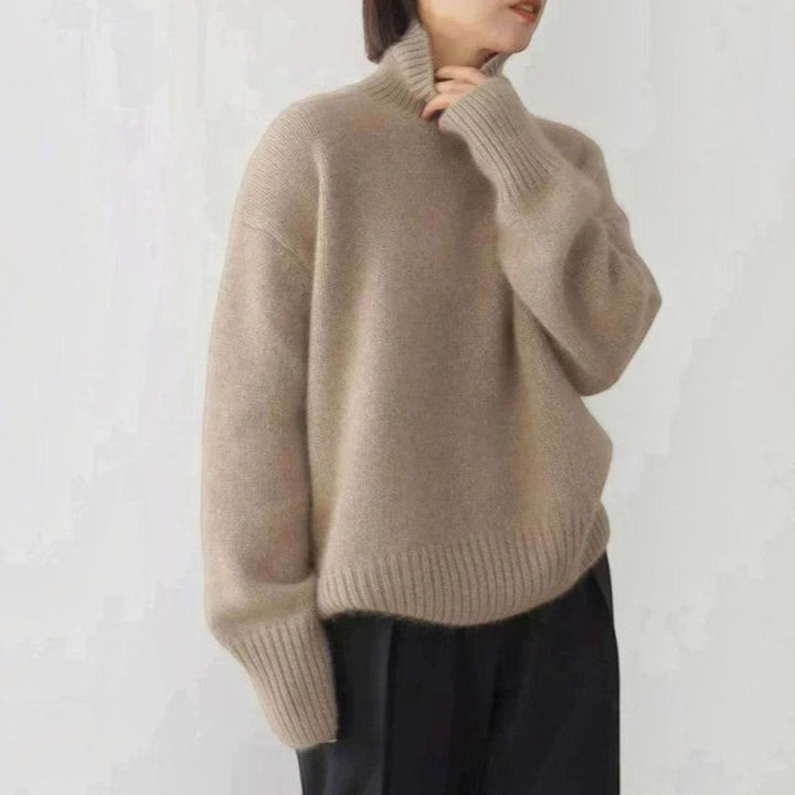 Dames Oversized Coltrui Gebreide Trui Dame met Lange Mouwen