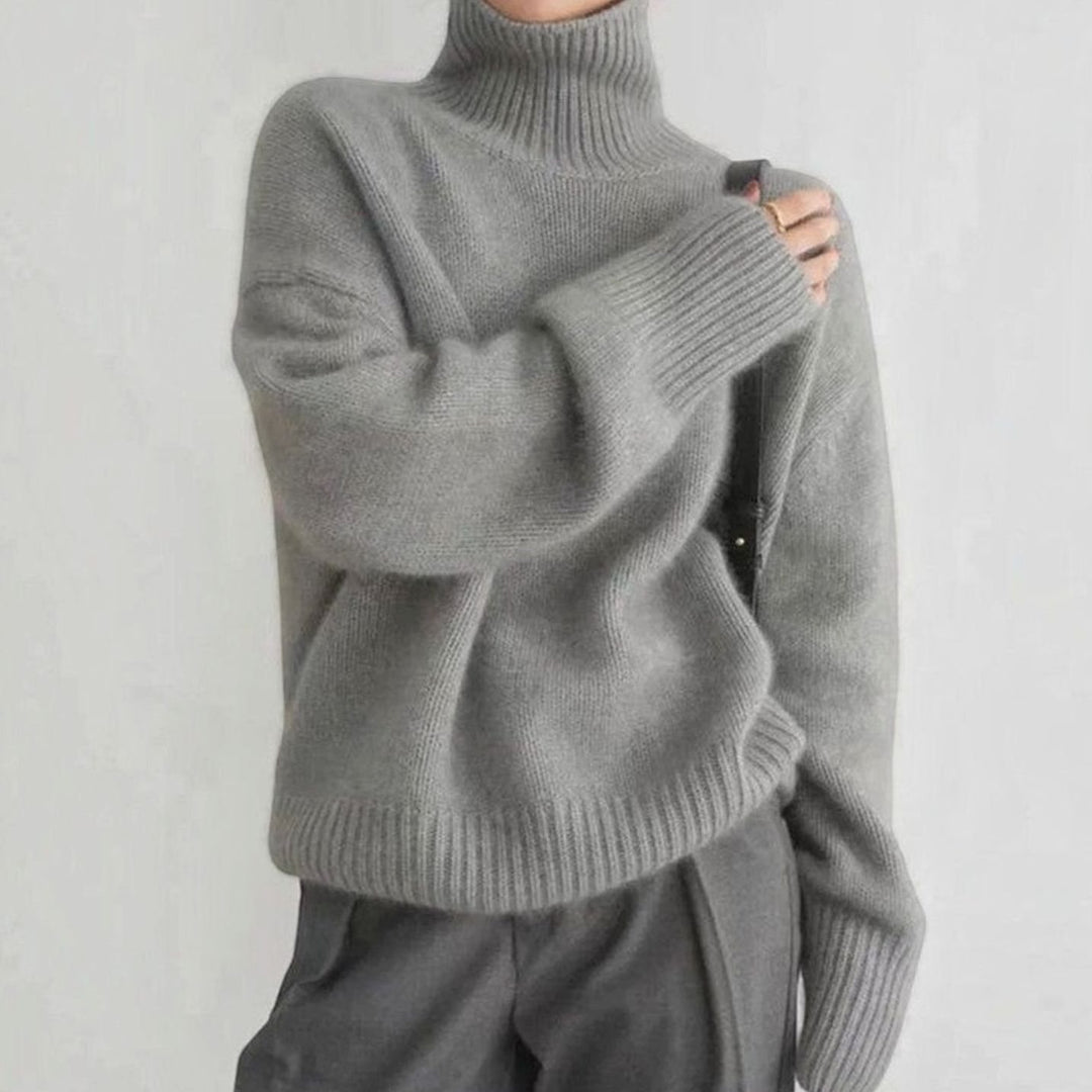 Dames Oversized Coltrui Gebreide Trui Dame met Lange Mouwen
