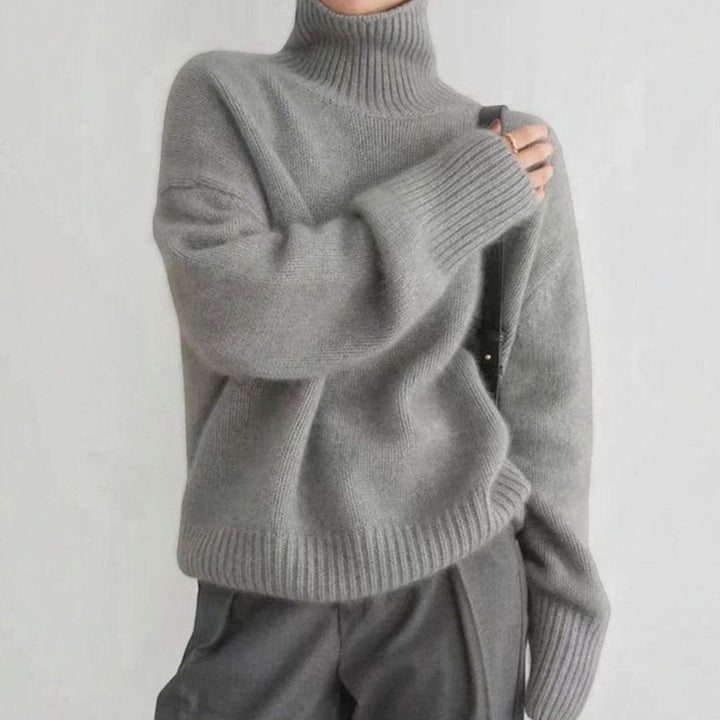 Dames Oversized Coltrui Gebreide Trui Dame met Lange Mouwen