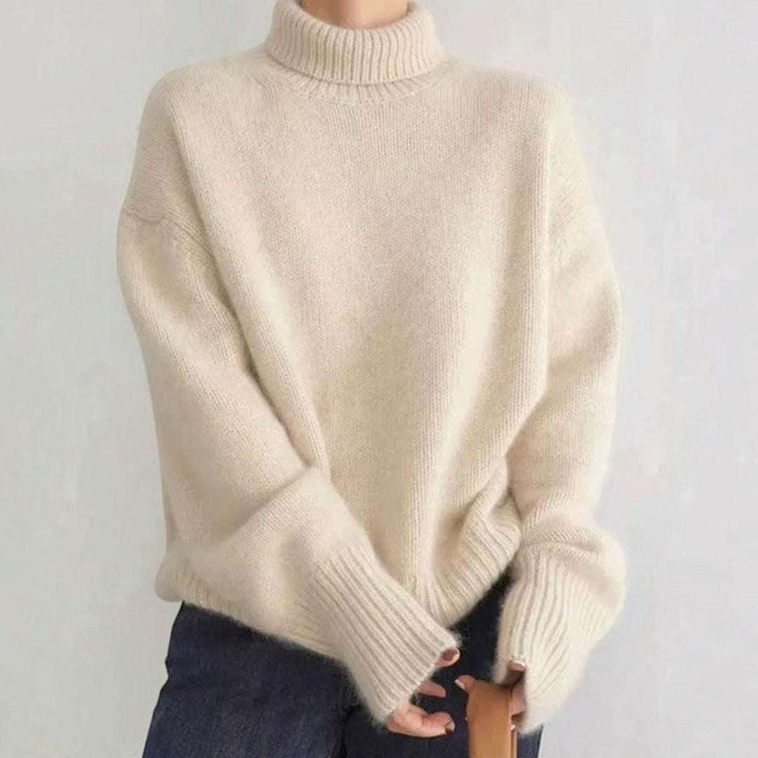 Dames Oversized Coltrui Gebreide Trui Dame met Lange Mouwen