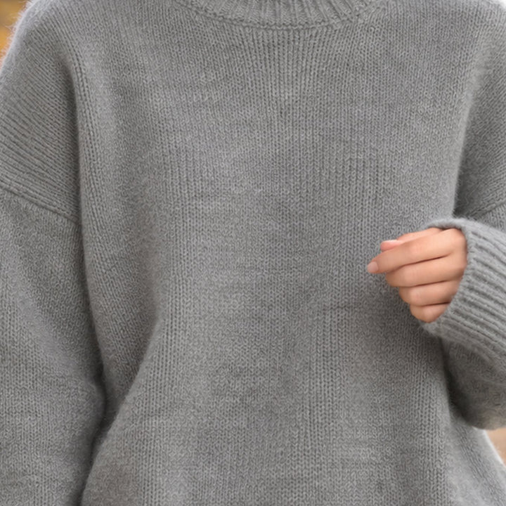 Dames Oversized Coltrui met Ribgebreide Manchetten