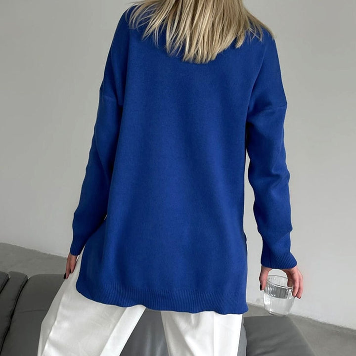 Dames Oversized Coltrui met Zijsplit Katoenmix