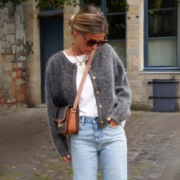 Dames Oversized Gebreide Cardigan Vest Dames Knopen