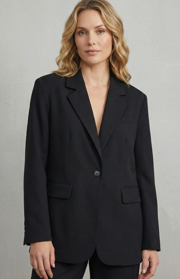 Dames Oversized Getailleerde Blazer met Enkele Knoop