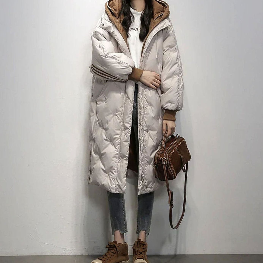 Dames Oversized Gewatteerde Winterjas met Capuchon
