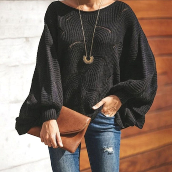 Dames Oversized Hollow Out Gebreide Trui Ronde Hals