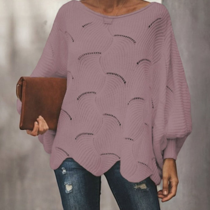 Dames Oversized Hollow Out Gebreide Trui Ronde Hals