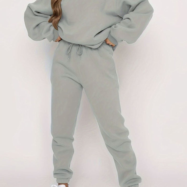 Dames Oversized Hoodie Joggingset Losvallende Sweater Broek - Grijs