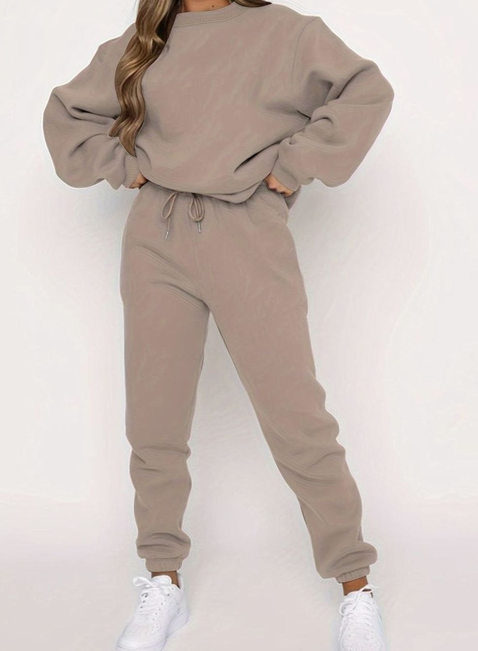 Dames Oversized Hoodie Joggingset Losvallende Sweater Broek