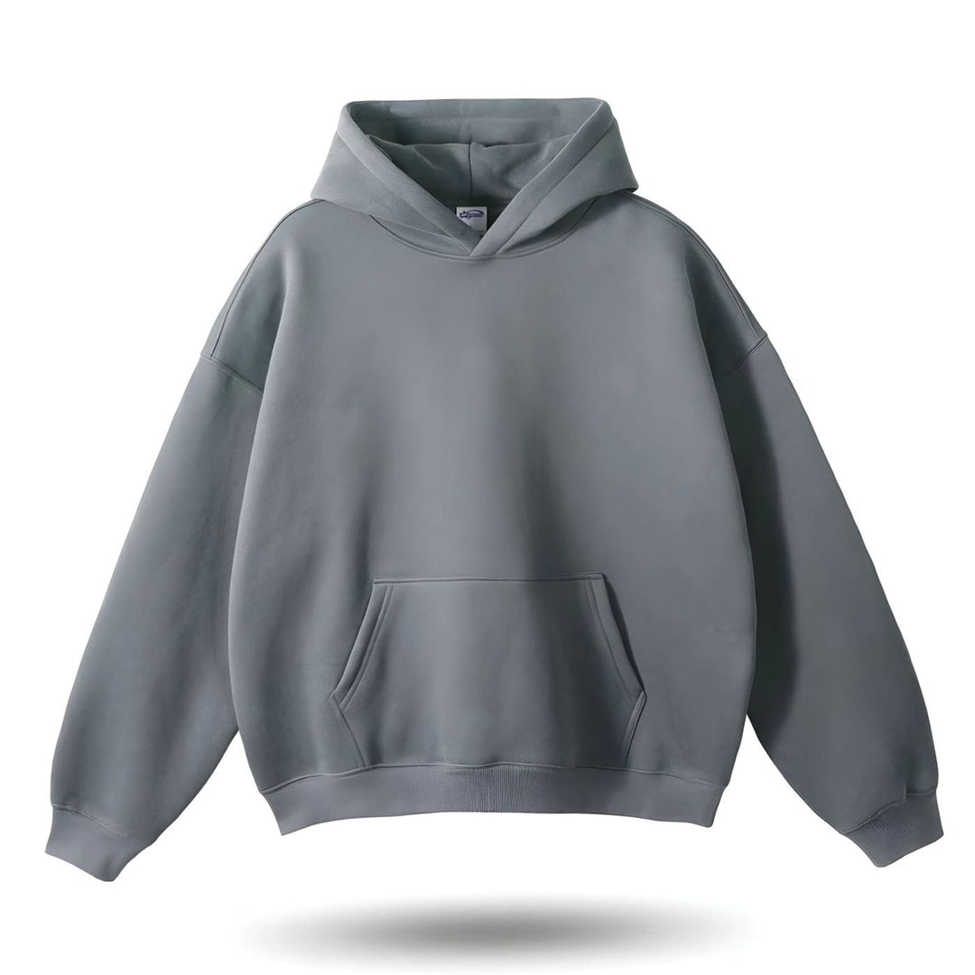 Dames Oversized Hoodie Trui met Kangoeroe Zak, Grey - Grijs