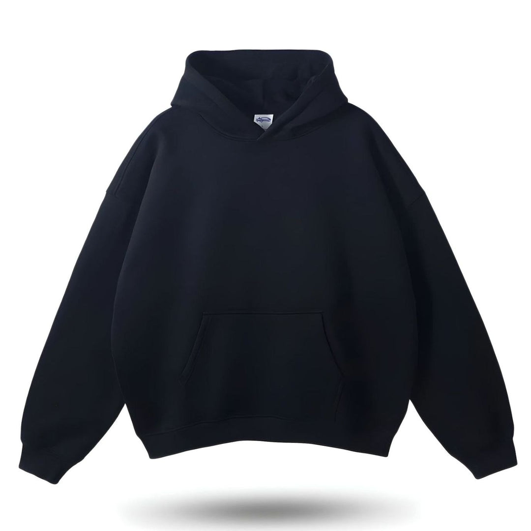 Dames Oversized Hoodie Trui met Kangoeroe Zak, Grey - Zwart