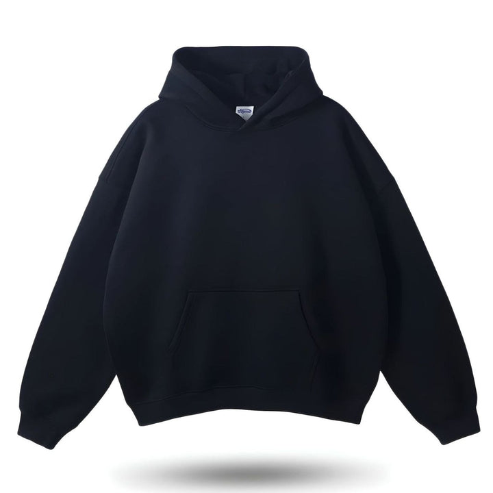 Dames Oversized Hoodie Trui met Kangoeroe Zak, Grey - Zwart
