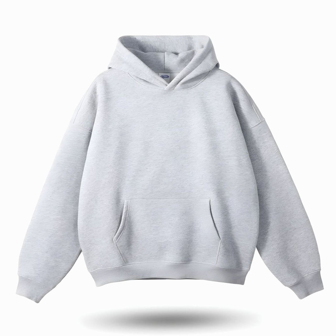 Dames Oversized Hoodie Trui met Kangoeroe Zak, Grey - Lichtgrijs