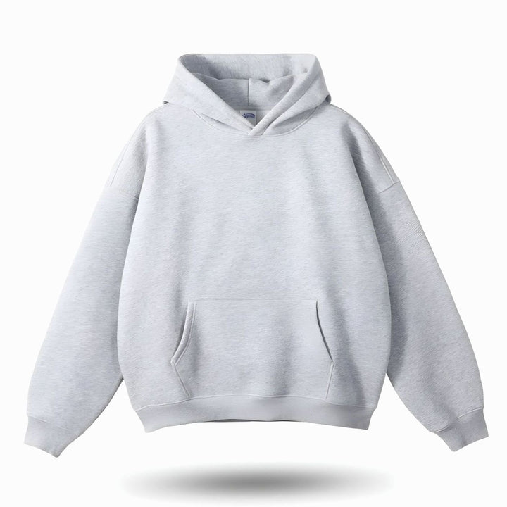 Dames Oversized Hoodie Trui met Kangoeroe Zak, Grey - Lichtgrijs