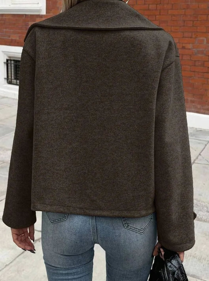 Dames Oversized Jas Brede Revers Double-Breasted Winterjas