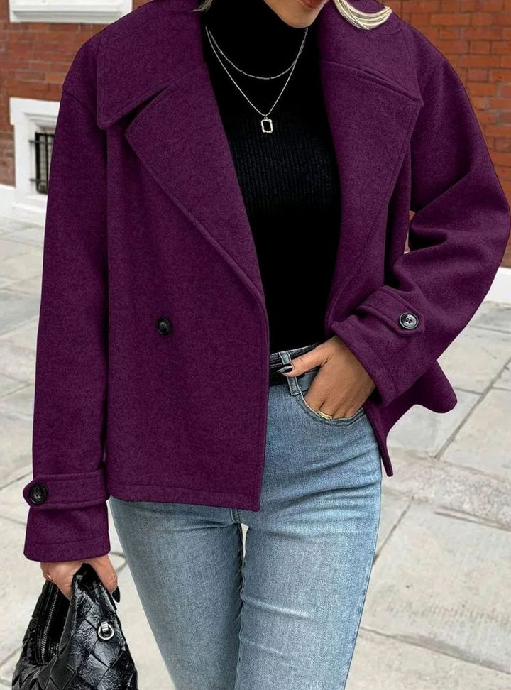 Dames Oversized Jas Brede Revers Double-Breasted Winterjas