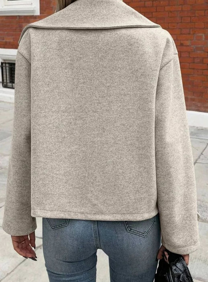 Dames Oversized Jas Brede Revers Double-Breasted Winterjas