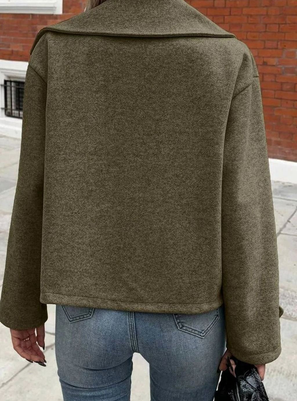 Dames Oversized Jas Brede Revers Double-Breasted Winterjas