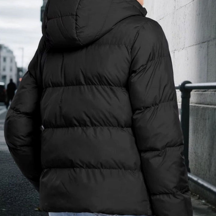Dames Oversized Pufferjack met Capuchon Ritssluiting Lange Mouwen