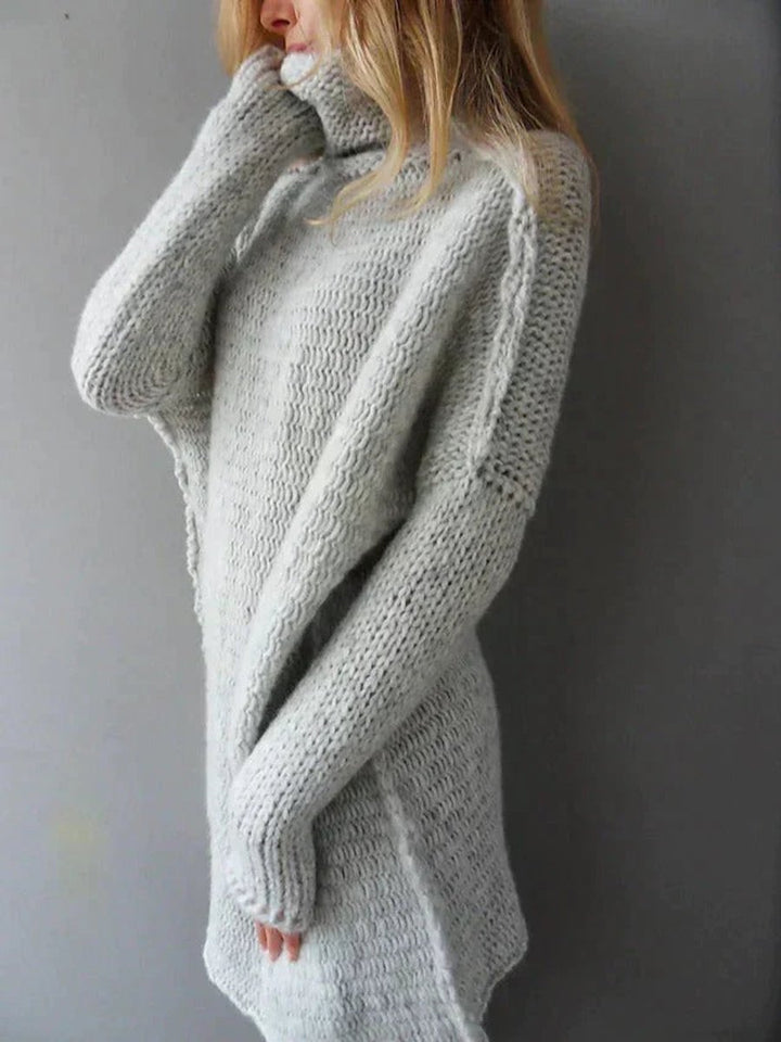 Dames Oversized Rolkraag Turtleneck Sweater Grof Gebreid