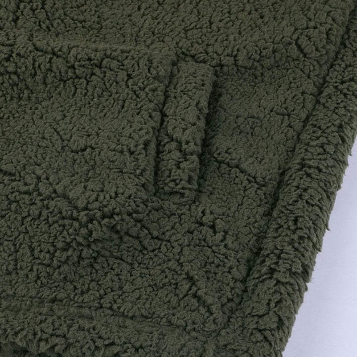Dames Oversized Teddy Jas met Capuchon en Rits