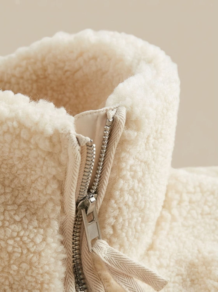 Dames Oversized Teddy Jas met Reverskraag en Diepe Zakken