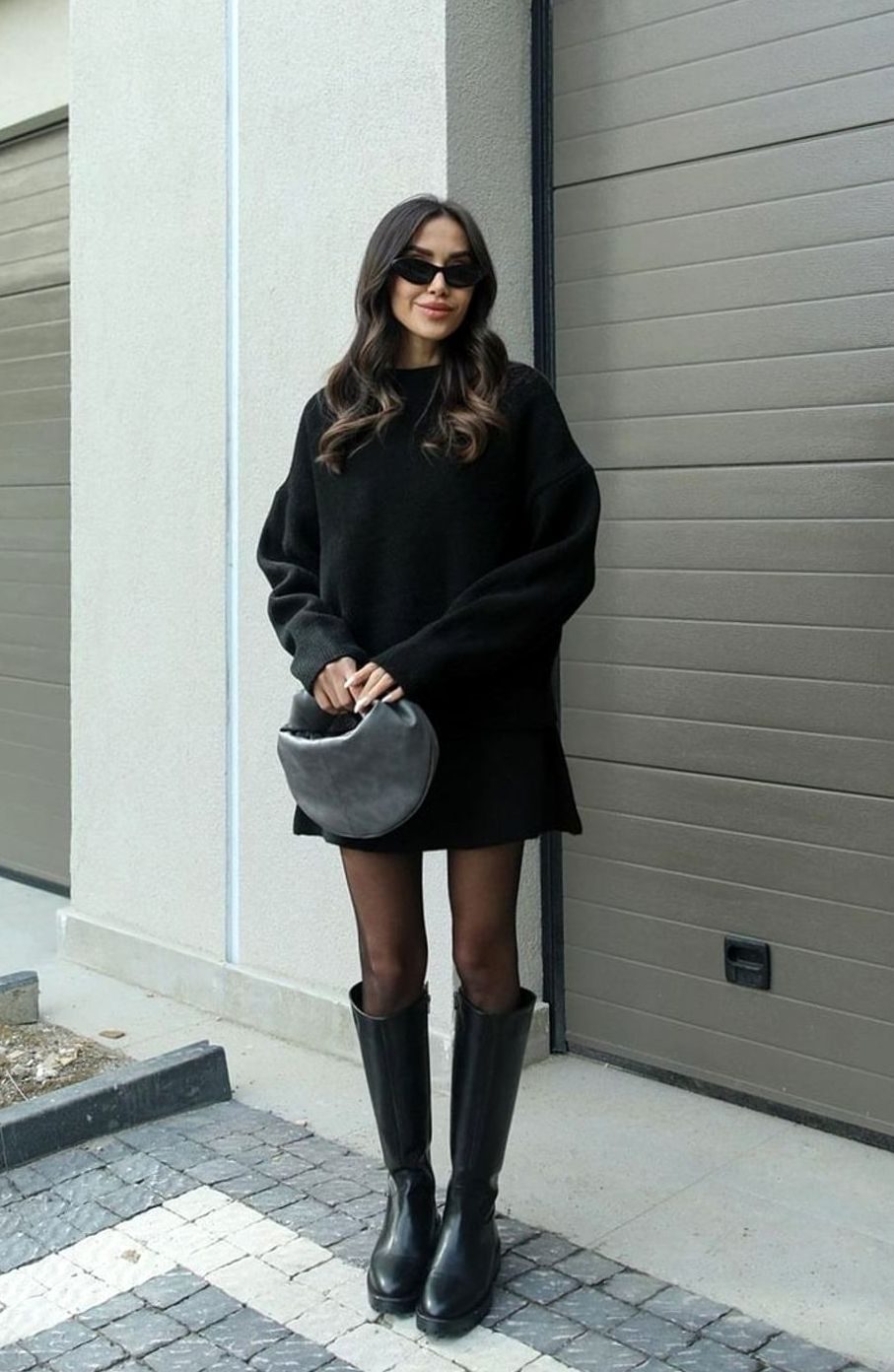 Dames Oversized Trui en Rok Set Wolmix Tweedelig