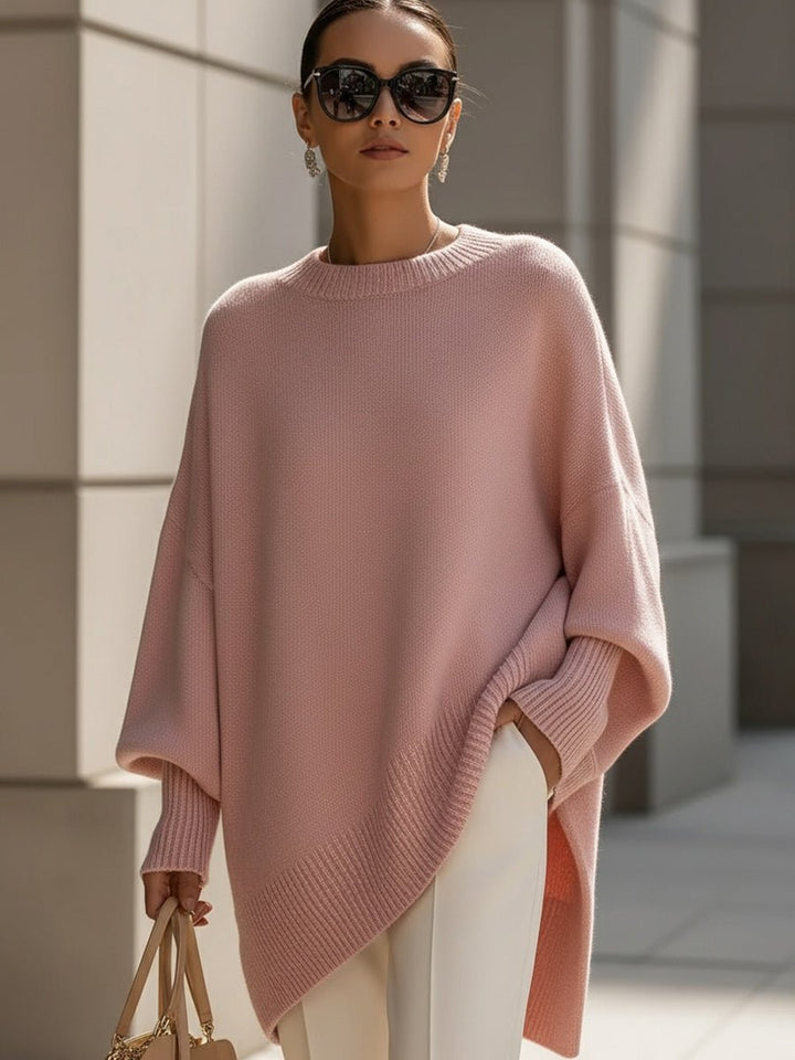 Dames Oversized Vleermouwen Gebreide Sweater - Pink
