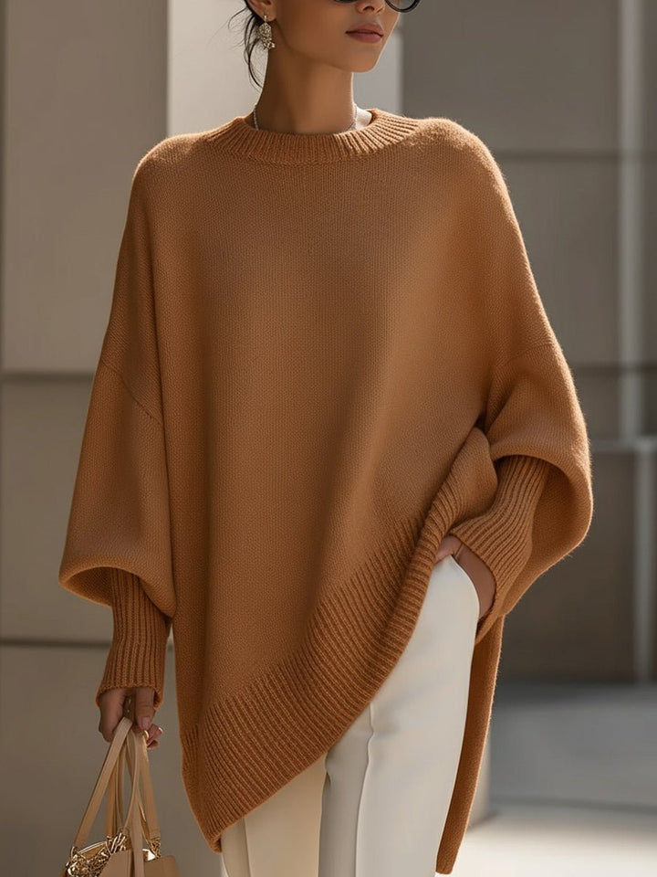 Dames Oversized Vleermouwen Gebreide Sweater - Caramel