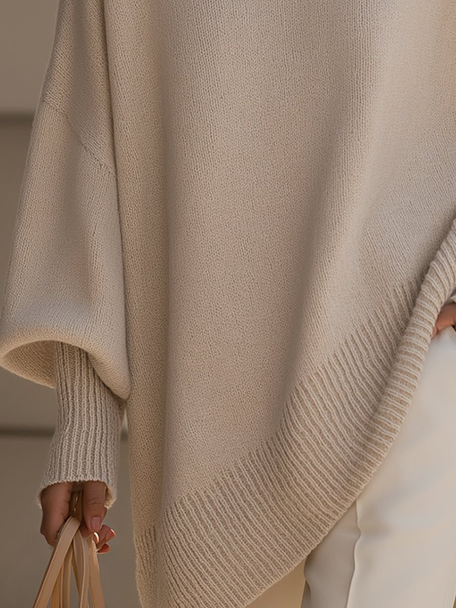 Dames Oversized Vleermouwen Gebreide Sweater