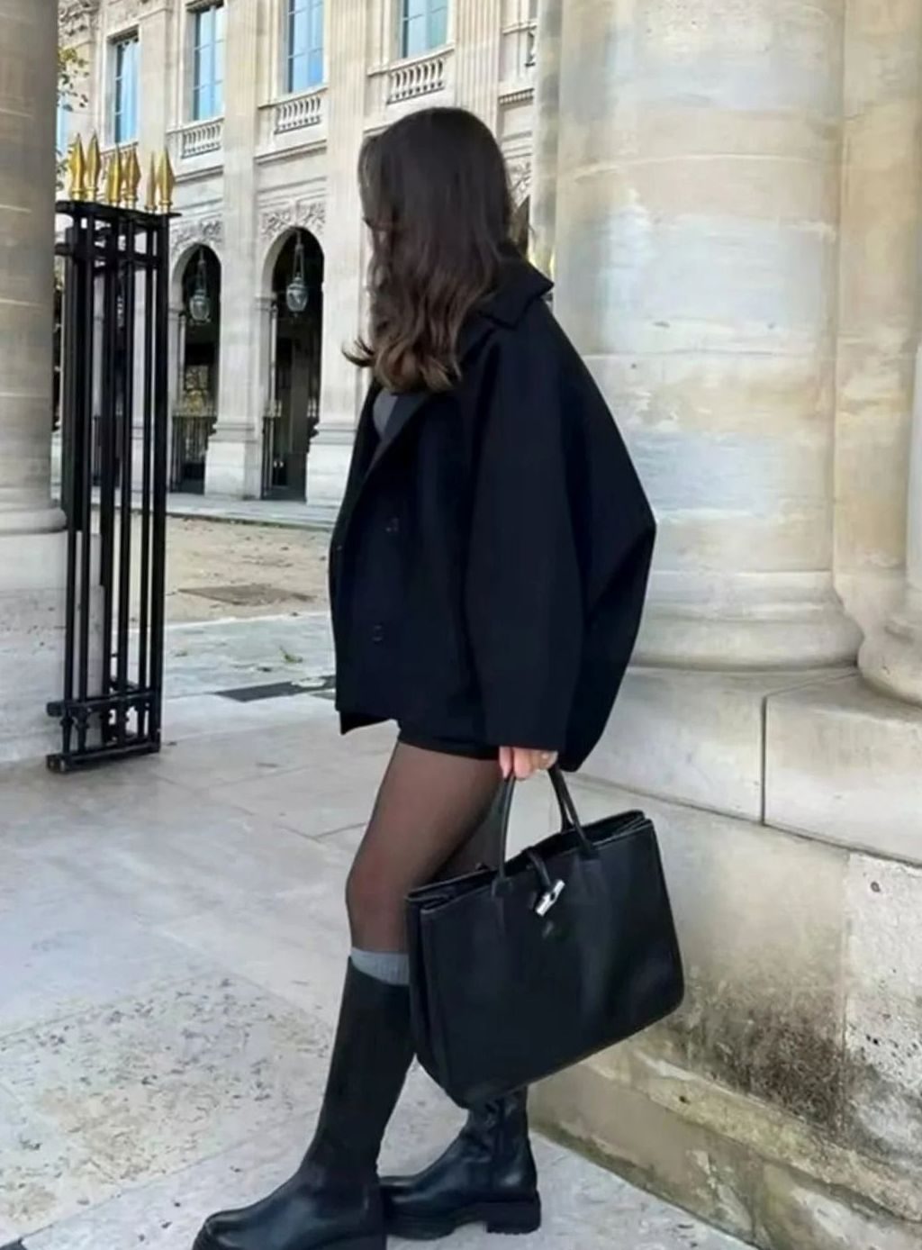 Dames Oversized Wollen Jas met Brede Revers en Knoopsluiting