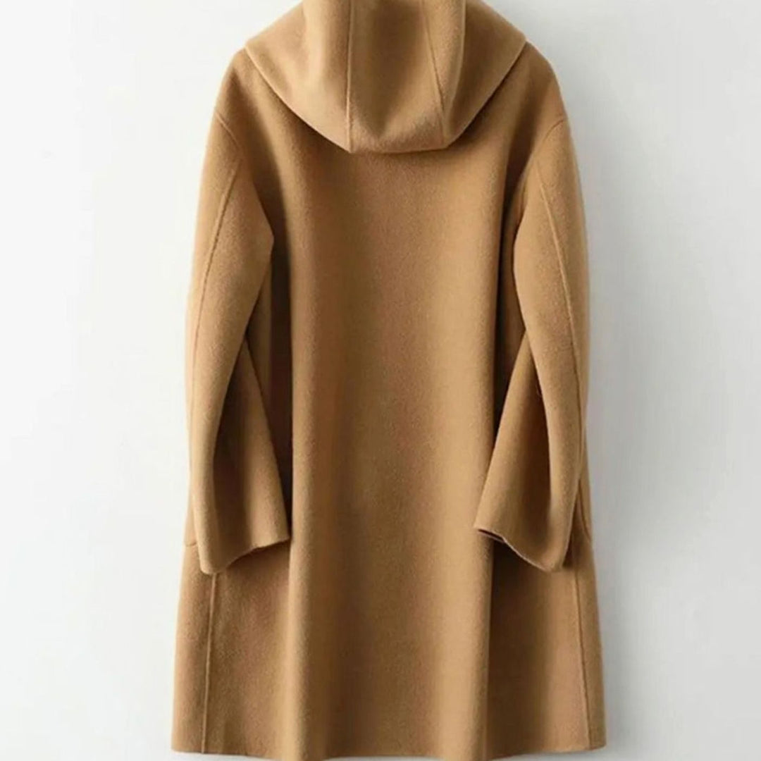 Dames Oversized Wollen Jas met Capuchon en Zakken