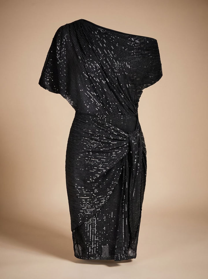 Dames Pailletten Feestjurk Figurvormende Off-Shoulder Midi