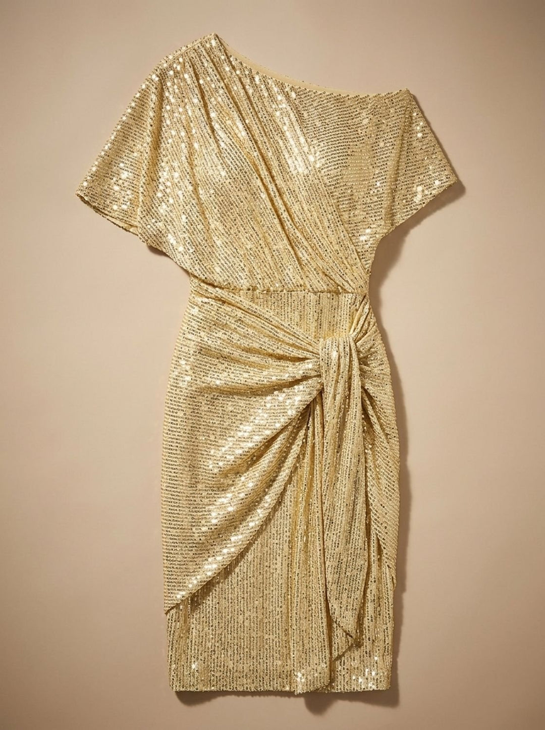 Dames Pailletten Feestjurk Figurvormende Off-Shoulder Midi