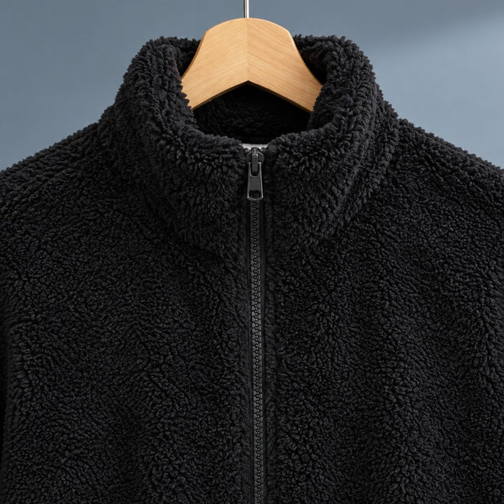 Dames Pluche Fleece Vest met Rits en Staande Kraag