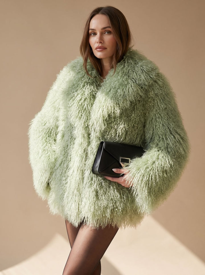 Dames Pluizige Teddy Jas Faux Fur Korte Winterjas