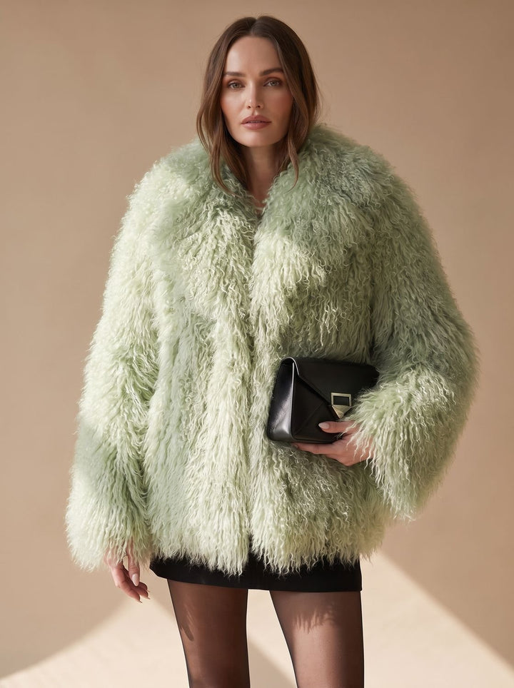 Dames Pluizige Teddy Jas Faux Fur Korte Winterjas