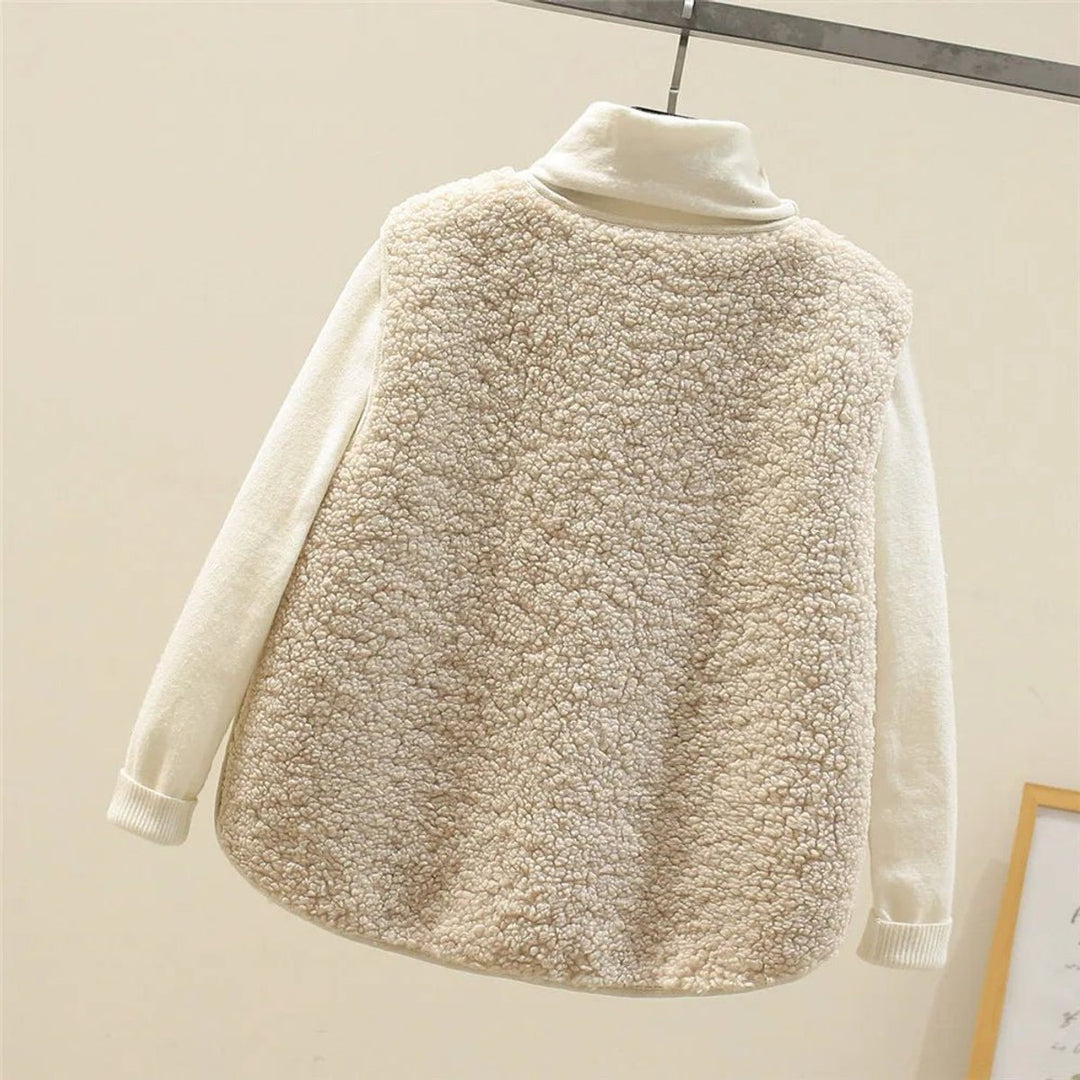 Dames Puffer Vest Teddy Fleece Mouwloze Gewatteerde Bodywarmer