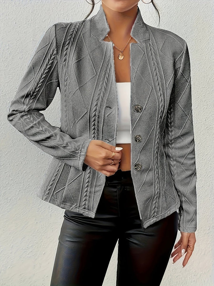 Dames Quilted Jacket Gestructureerde Eenrijige Blazer Vest
