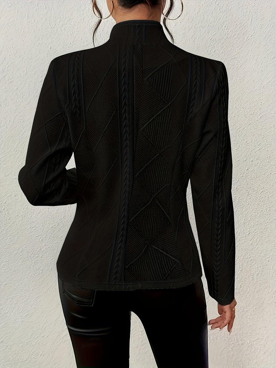 Dames Quilted Jacket Gestructureerde Eenrijige Blazer Vest