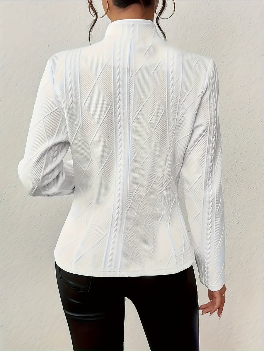 Dames Quilted Jacket Gestructureerde Eenrijige Blazer Vest