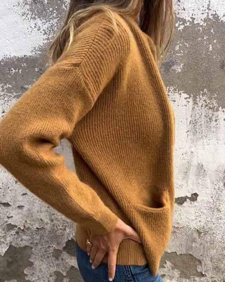 Dames Relaxed-Fit Gebreide Ritssluitng Cardigan met Zakken